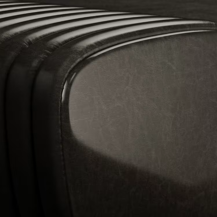 Petit arret black leather bench