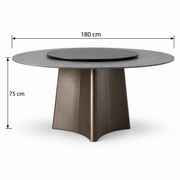 Round Dining Table with Rotating Top