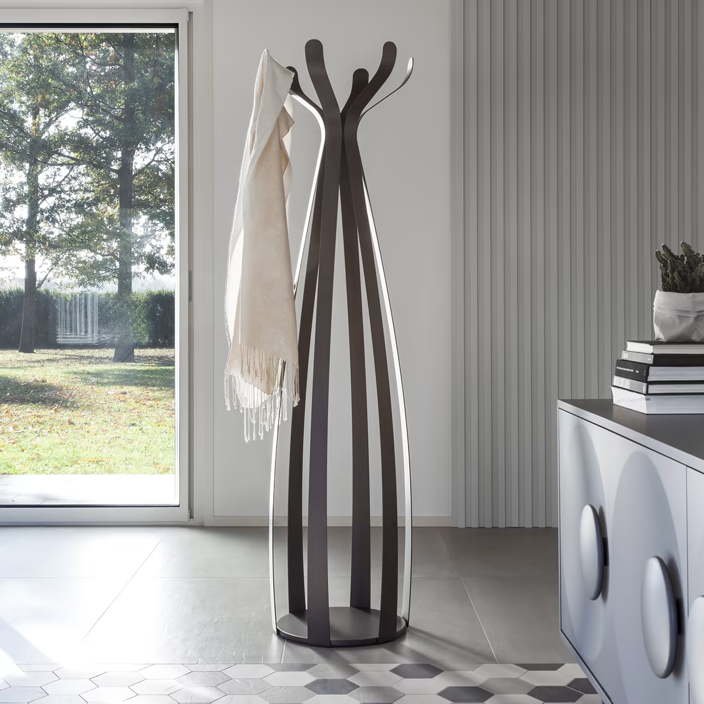 Ficus phyto-inspired burnished coat hanger