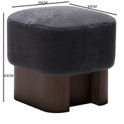 Lloyd black wood high pouf
