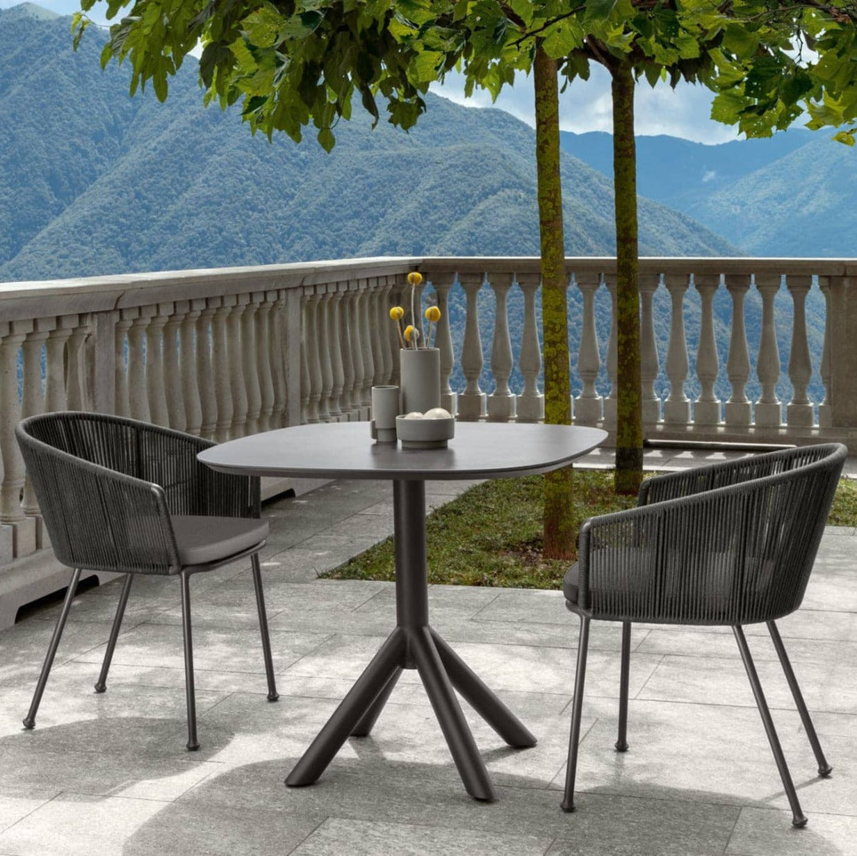 Coral Grey Metallic Outdoor Chair