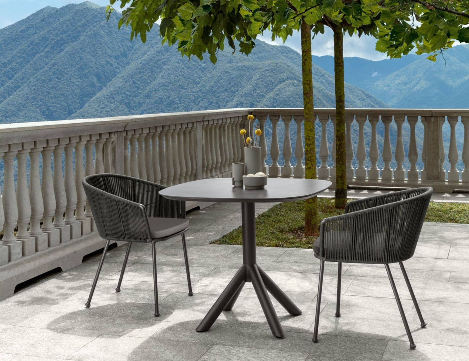 Coral Grey Metallic Outdoor Table