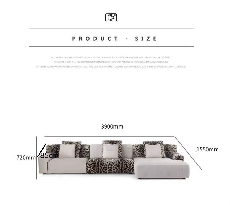 Luxury Modular Sofa in Leopard Style