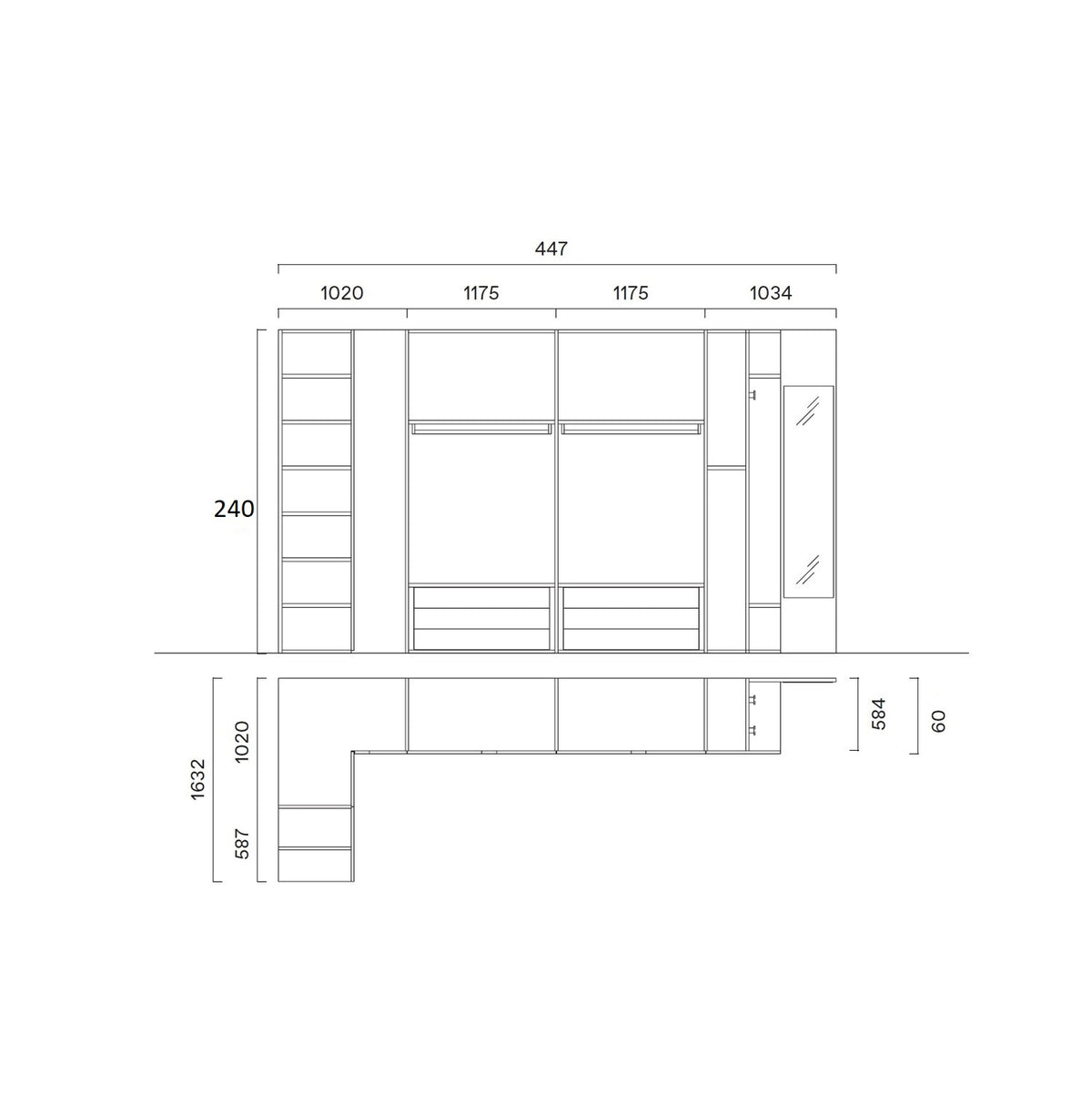 Corner wardrobe