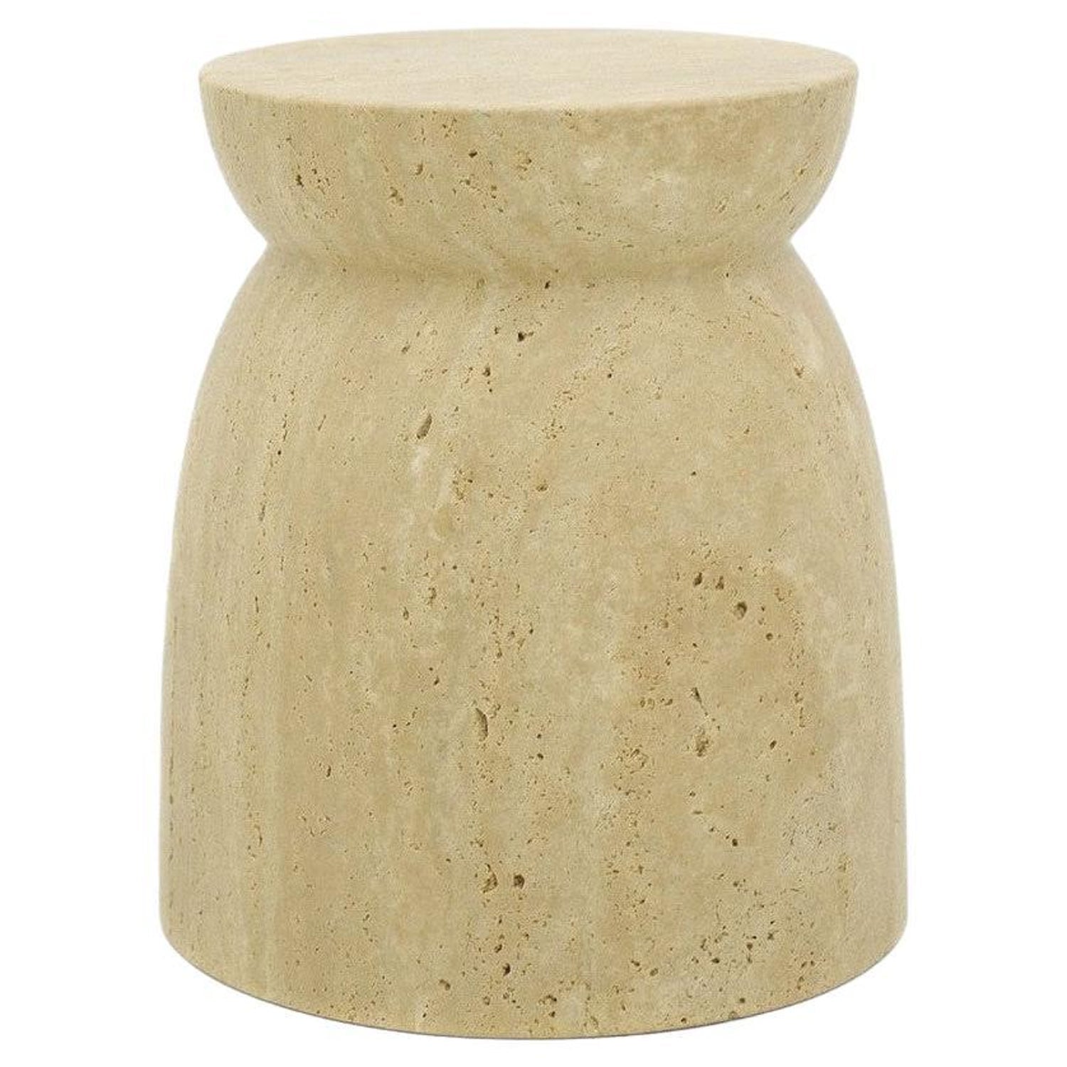 Contemporary Travertine Side Table