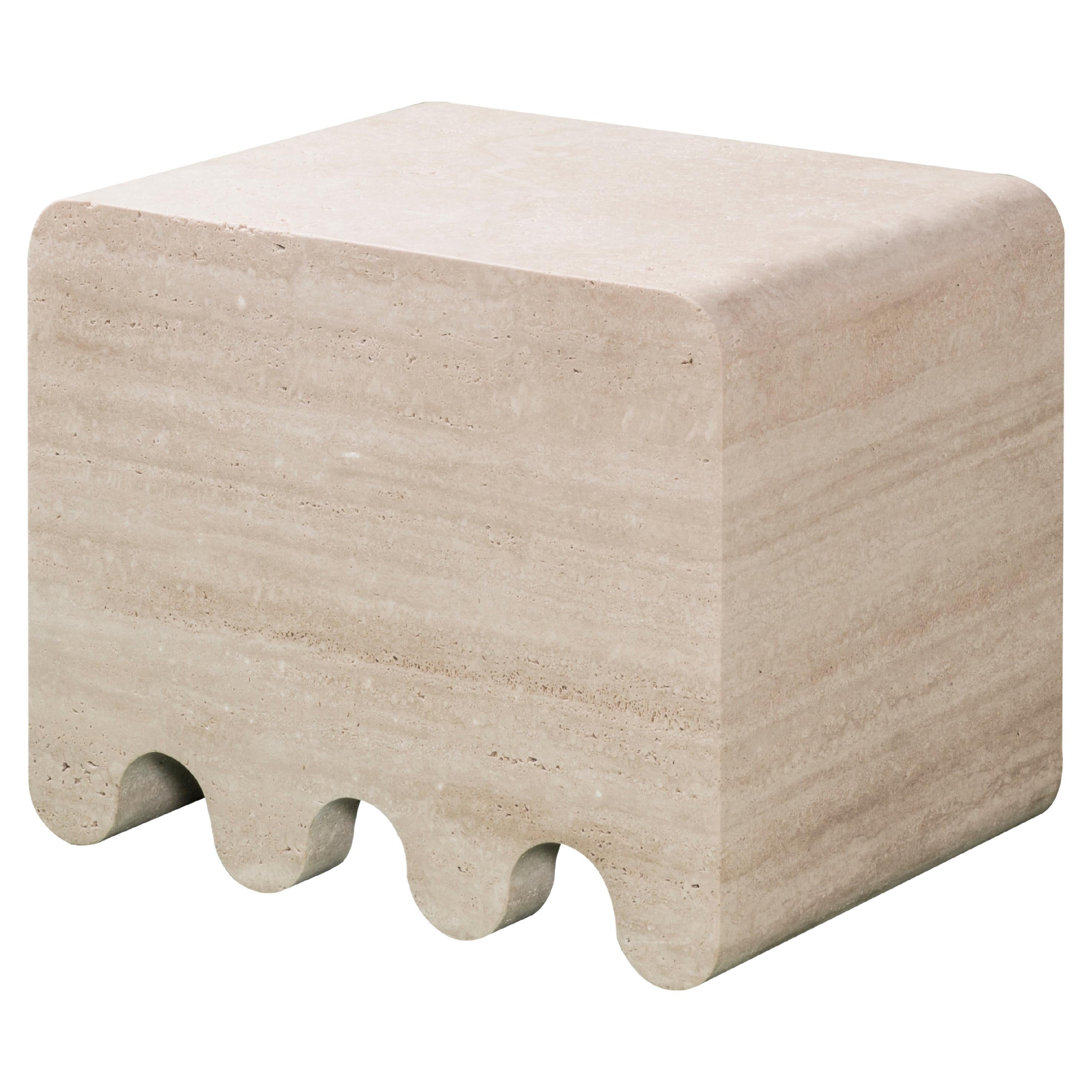 Contemporary Travertine Table Ossicle