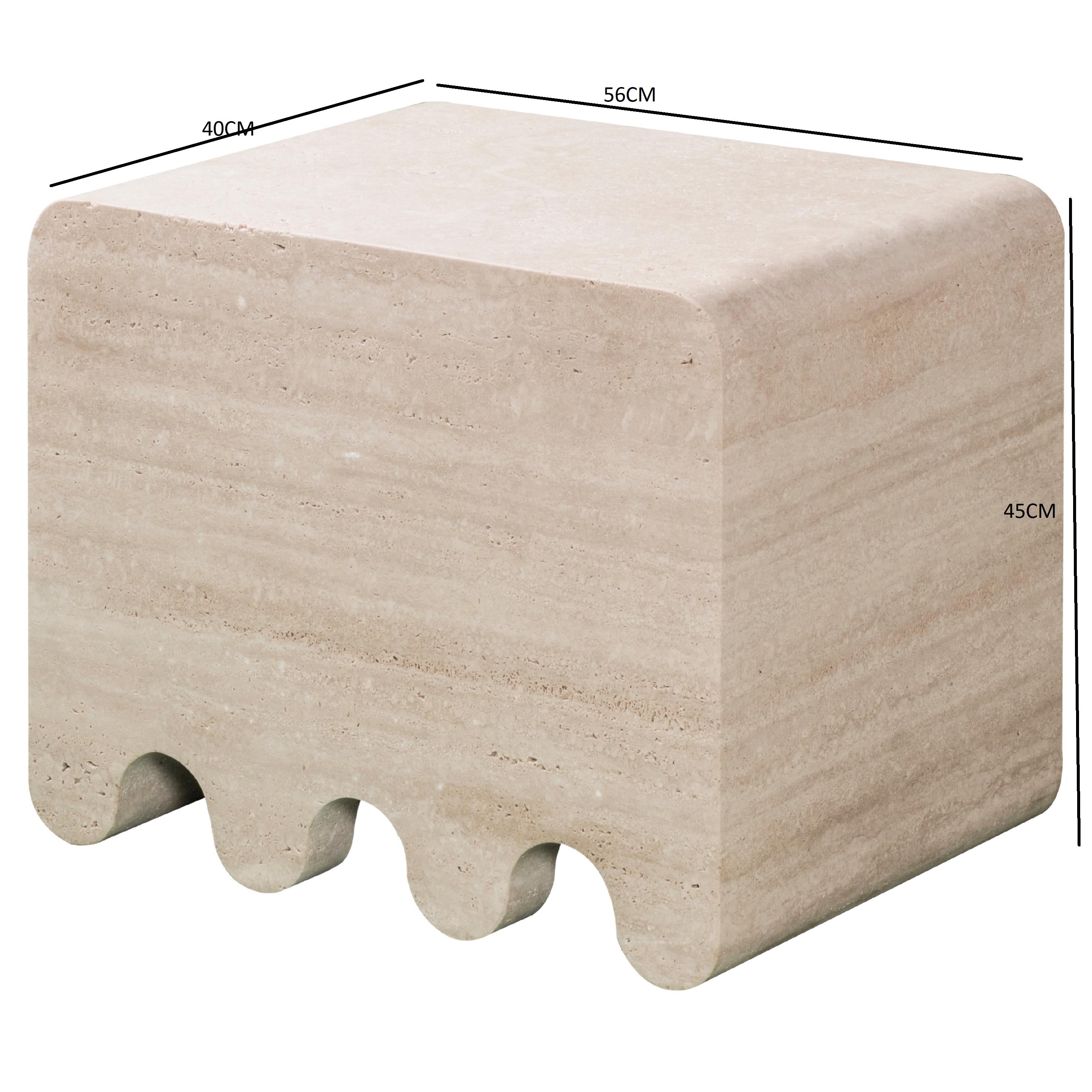 Contemporary Travertine Table Ossicle