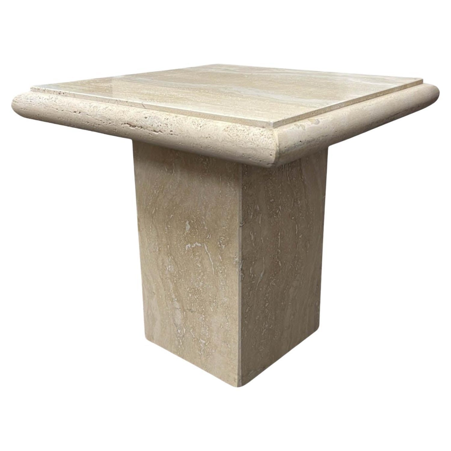 Travertine marble table with a modern design