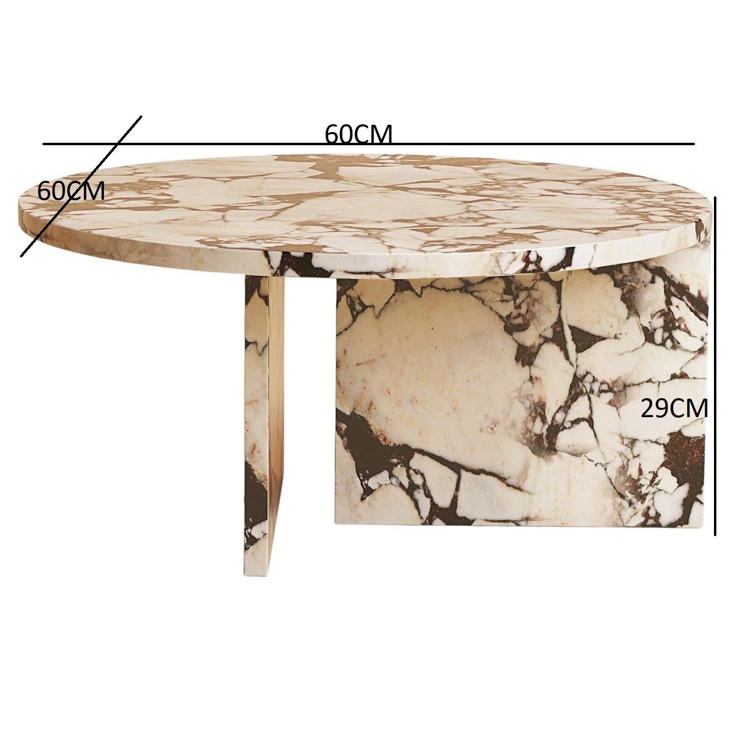 طاولة قهوة دائرية من الرخام 