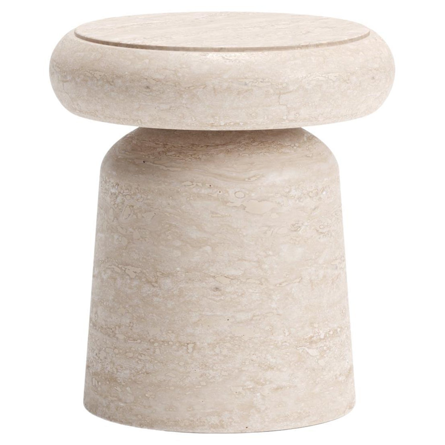 Modern Travertine Side Table