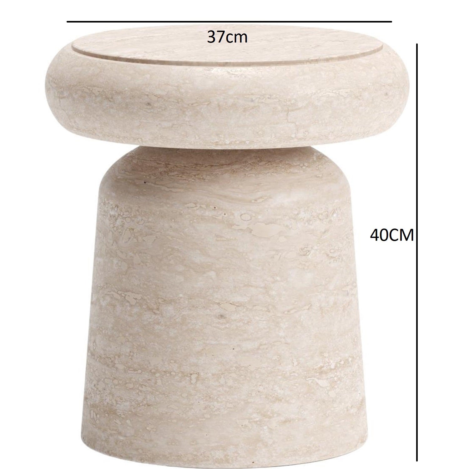 Modern Travertine Side Table