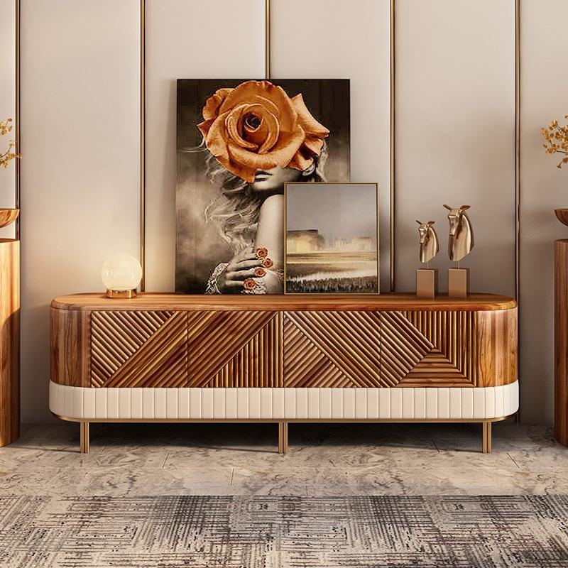 طاولة تلفاز بتصميم كلاسيكي من الخشب