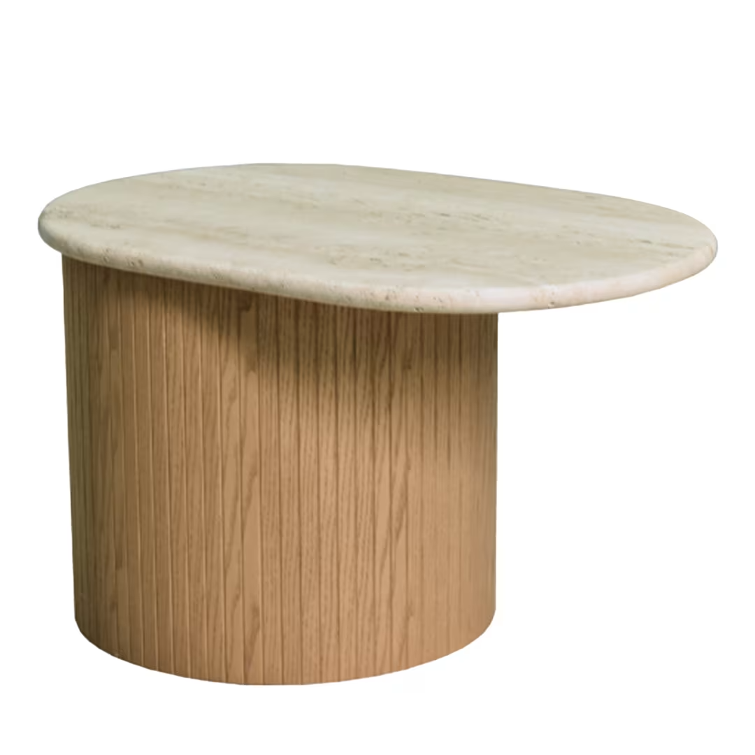 Bitta side table with travertine marble top