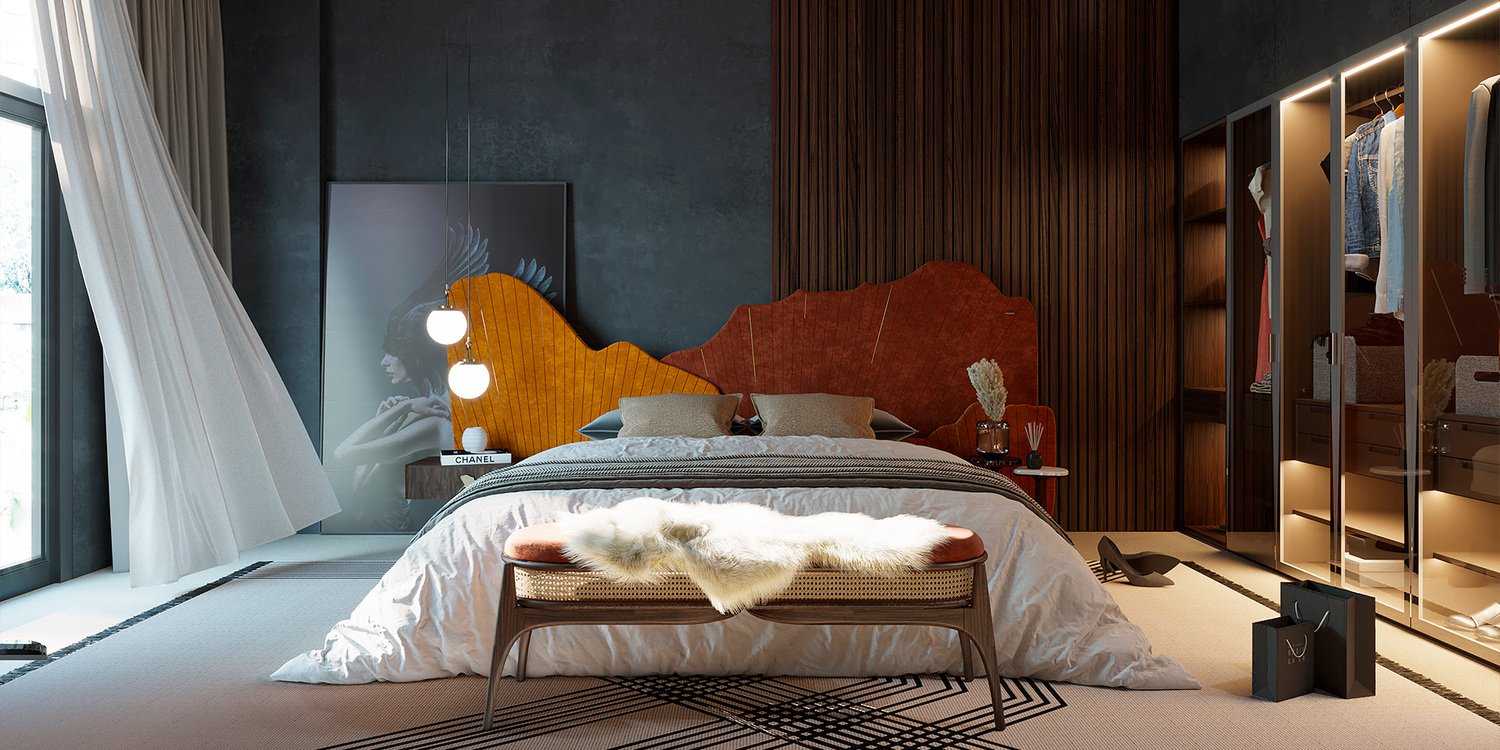Bed with a unique and distinctive design