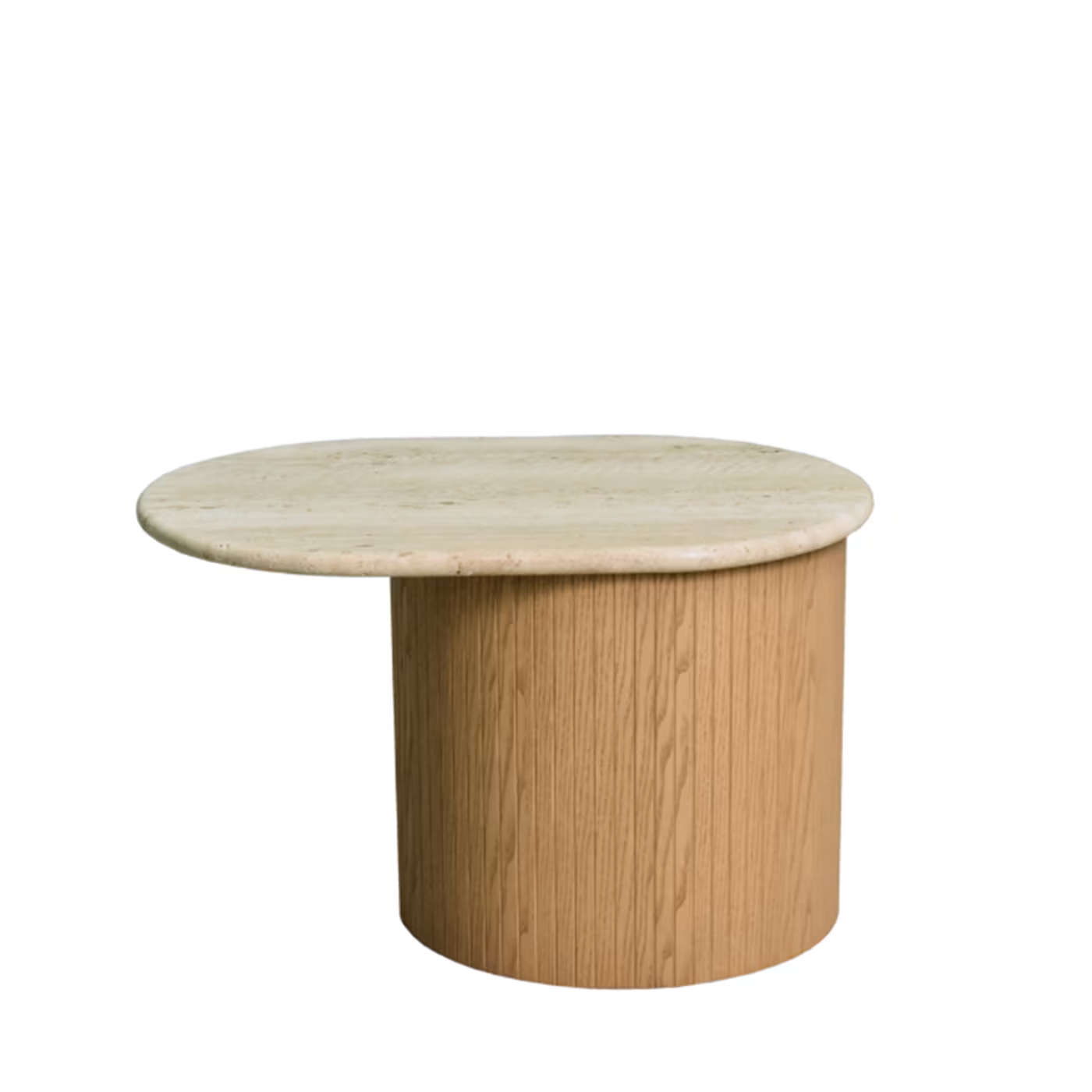 Bitta side table with travertine marble top