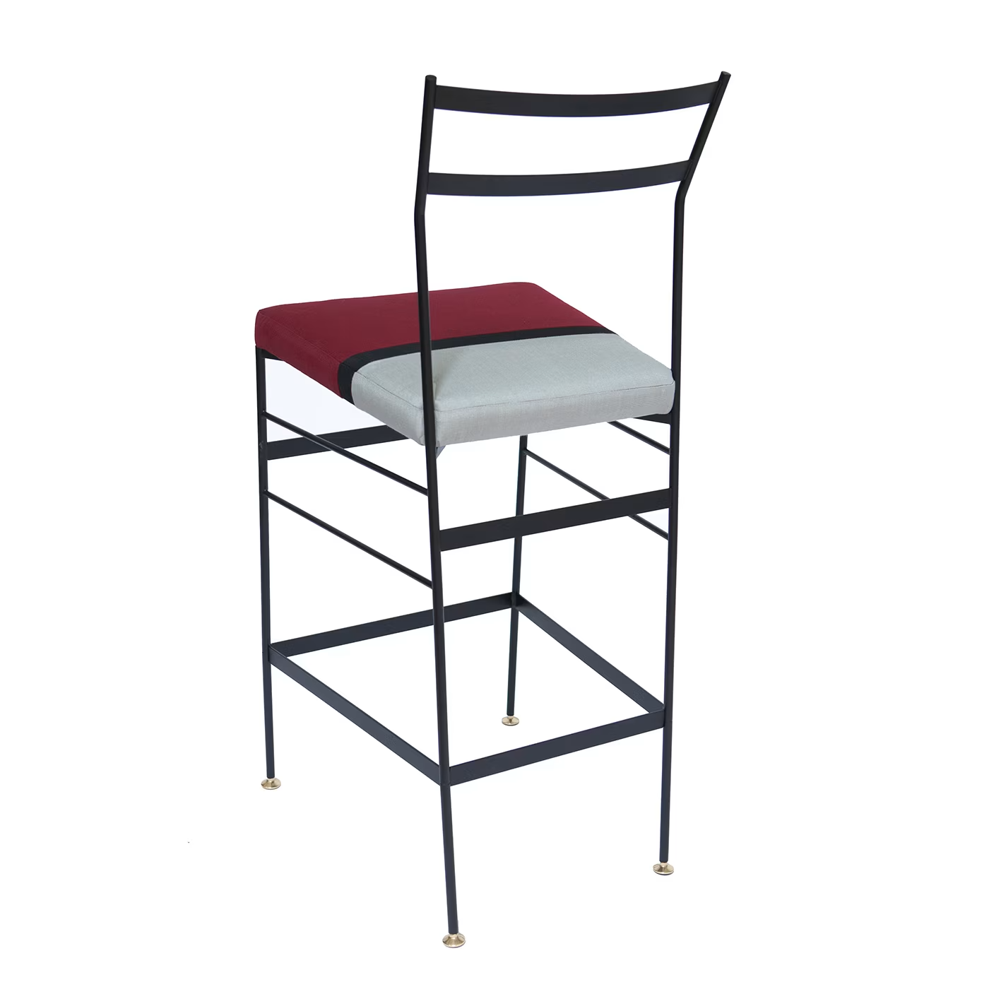 Set of 2 pontina high burgundy and white bar stool