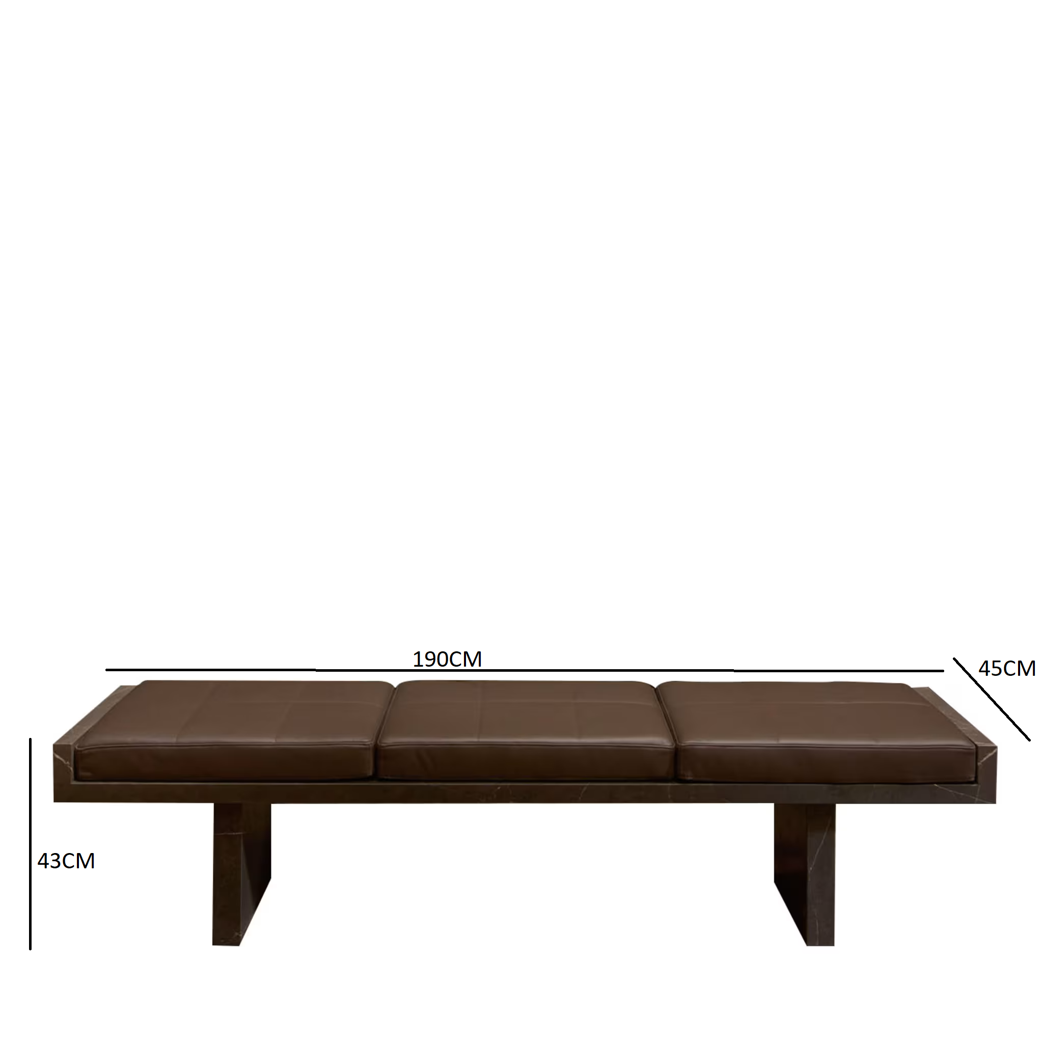 Ever persian gray marble bench
