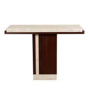 Elemento sucupira and travertine console table