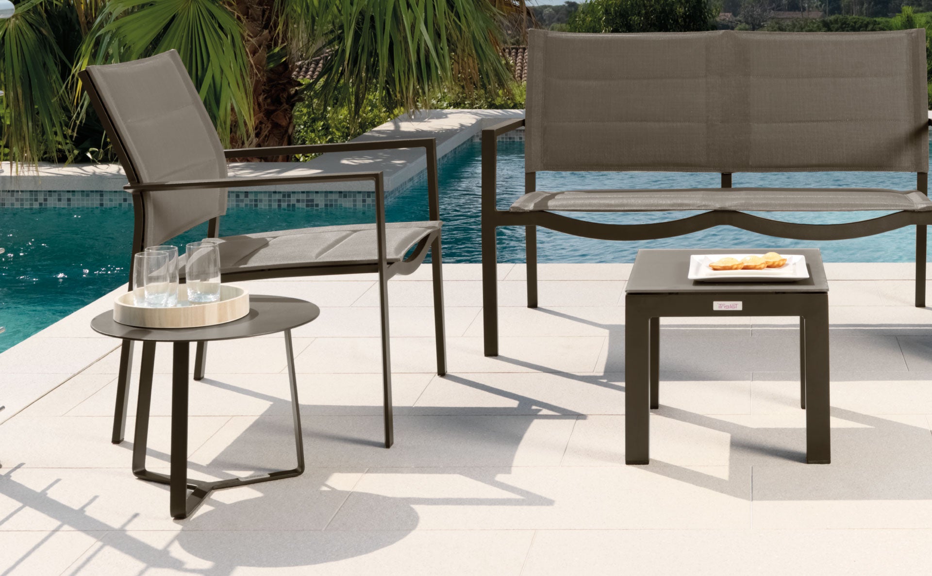 Metal outdoor sofas