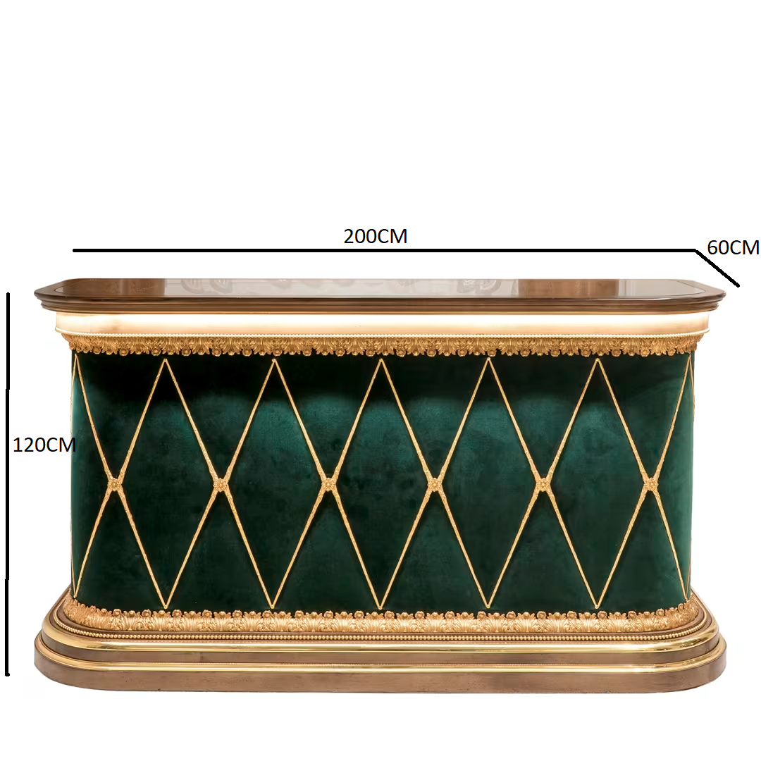 Green and gold bar console