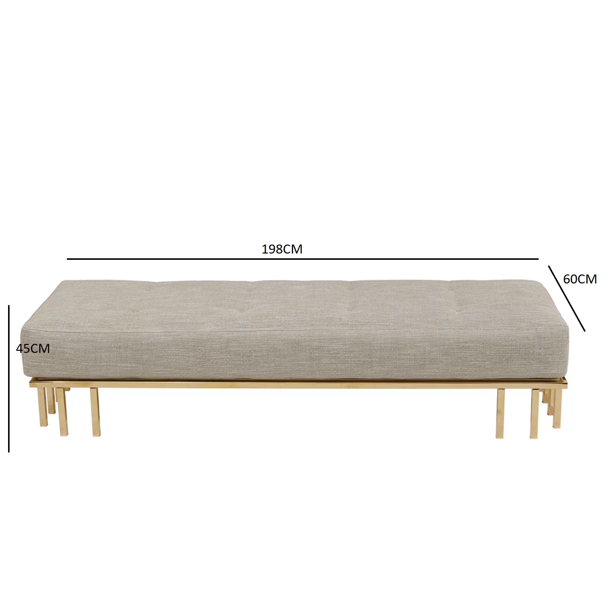 Gold metal bench