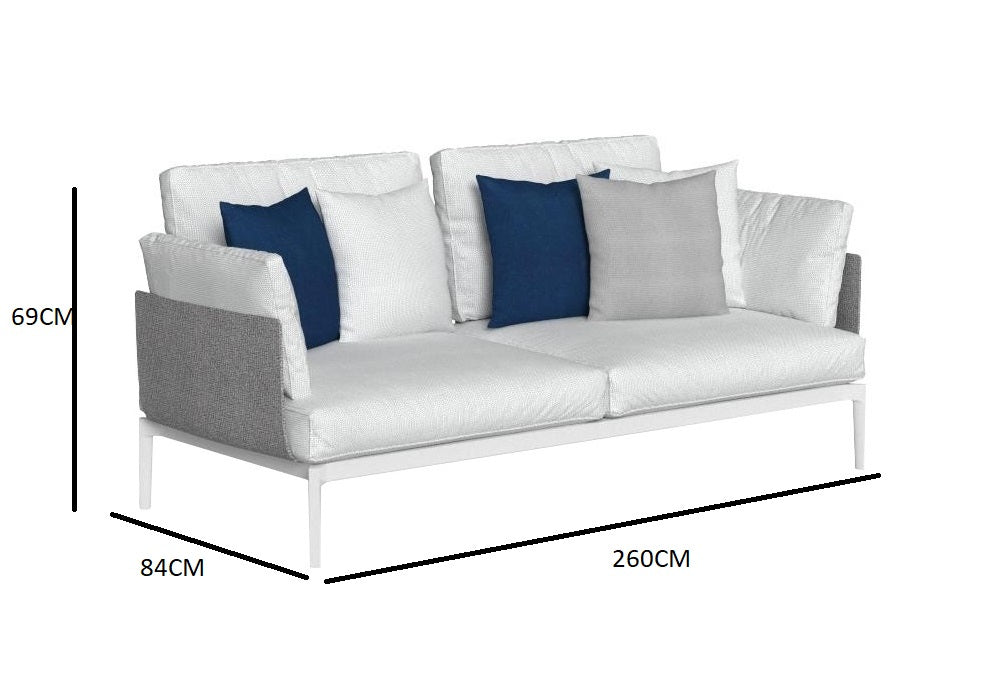 outdoor sofas made of white fabric