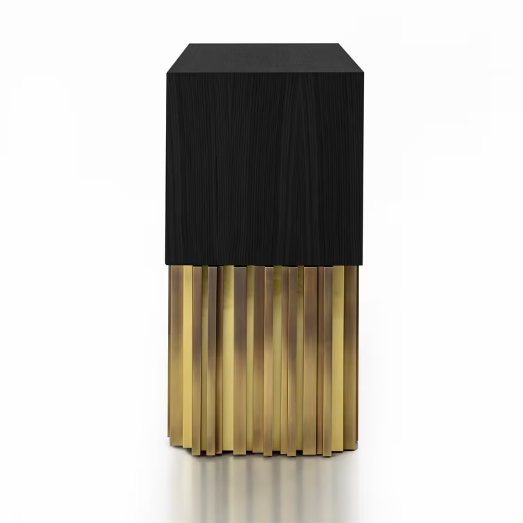 Mirage vintage with brass handmade sculpture black sideboard