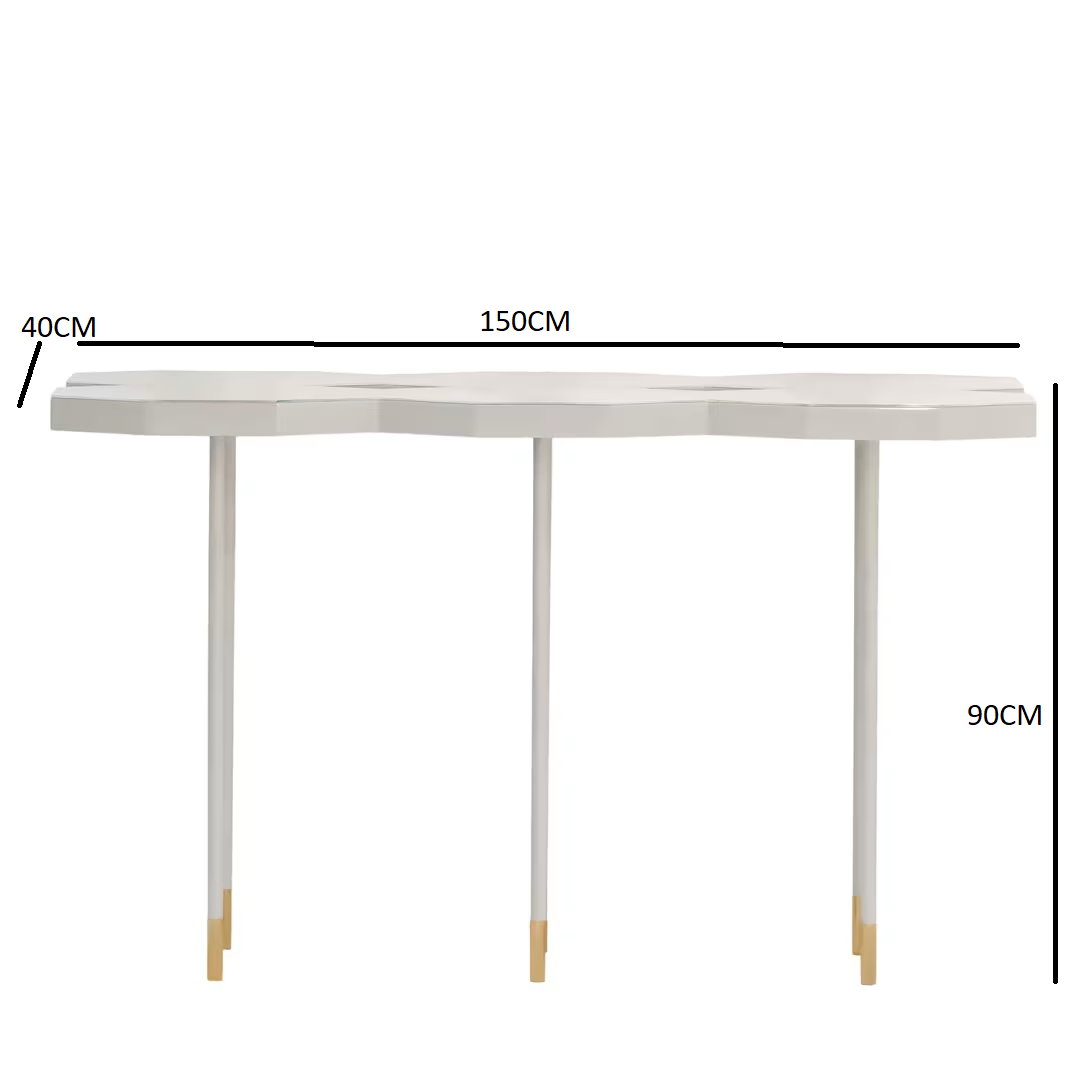 Hexagonal matte white console