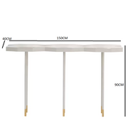 Hexagonal matte white console