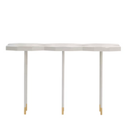 Hexagonal matte white console
