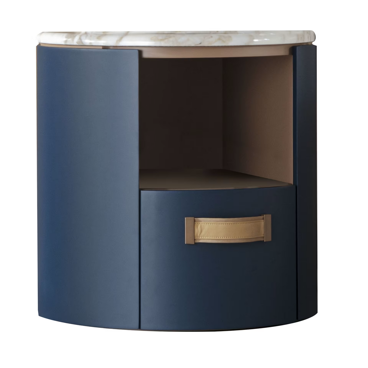Alassio bedside table with top in marble calacatta gold shine