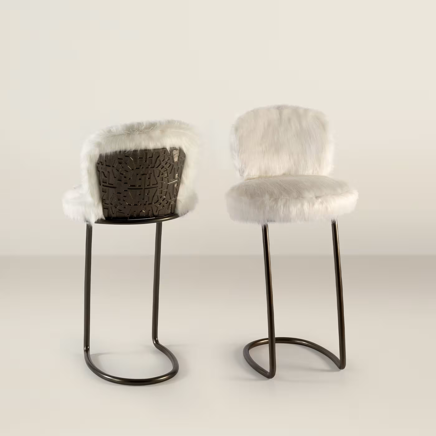 white furry stool
