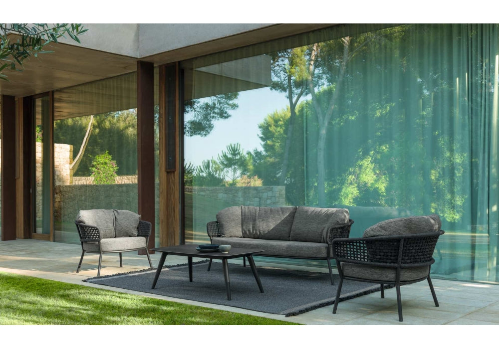 Moon outdoor sofas in gray fabric