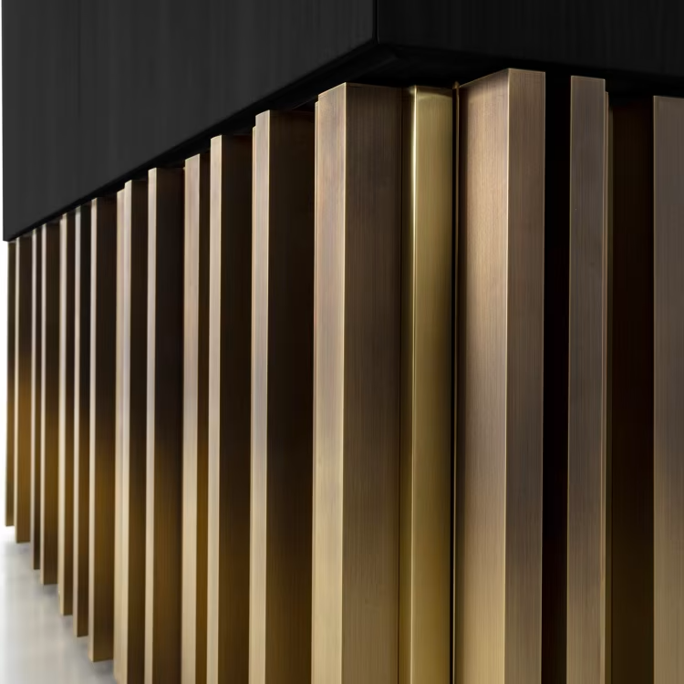 Mirage vintage with brass handmade sculpture black sideboard