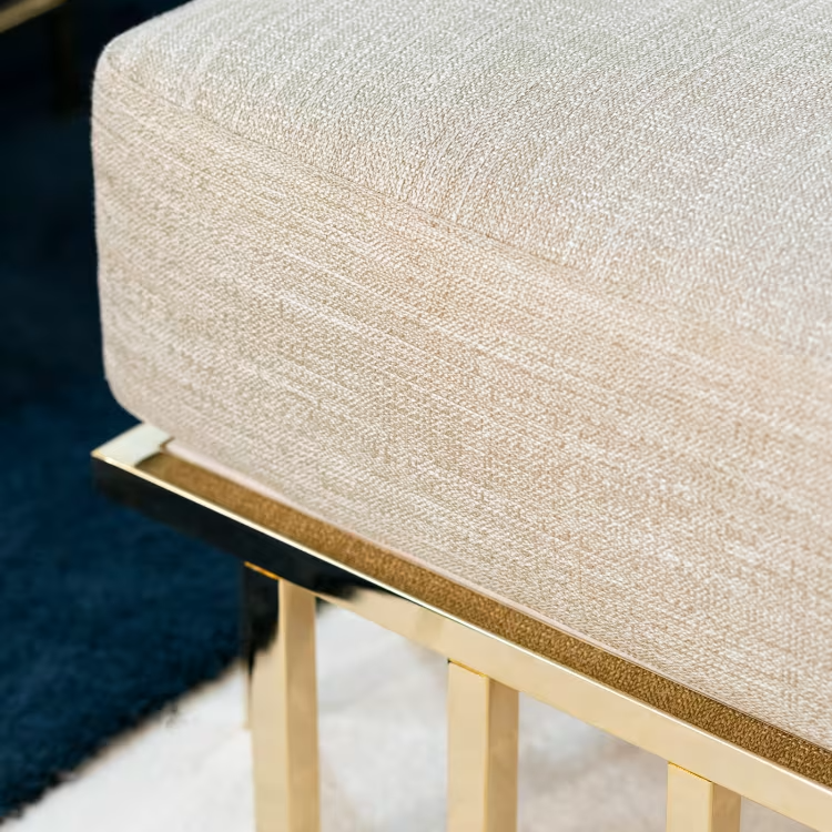 Gold metal bench