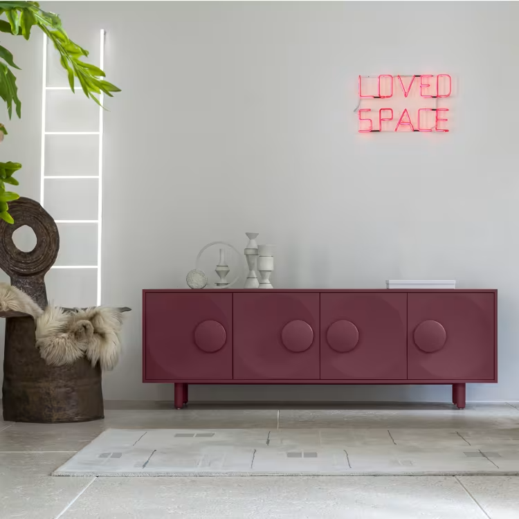 Bardot 4-door wine-red sideboard