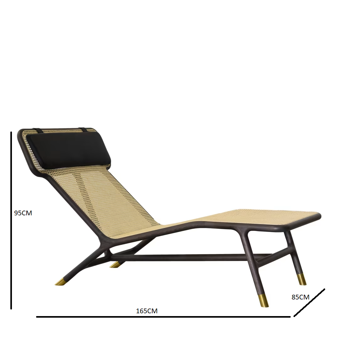 Joyce black chaise longue