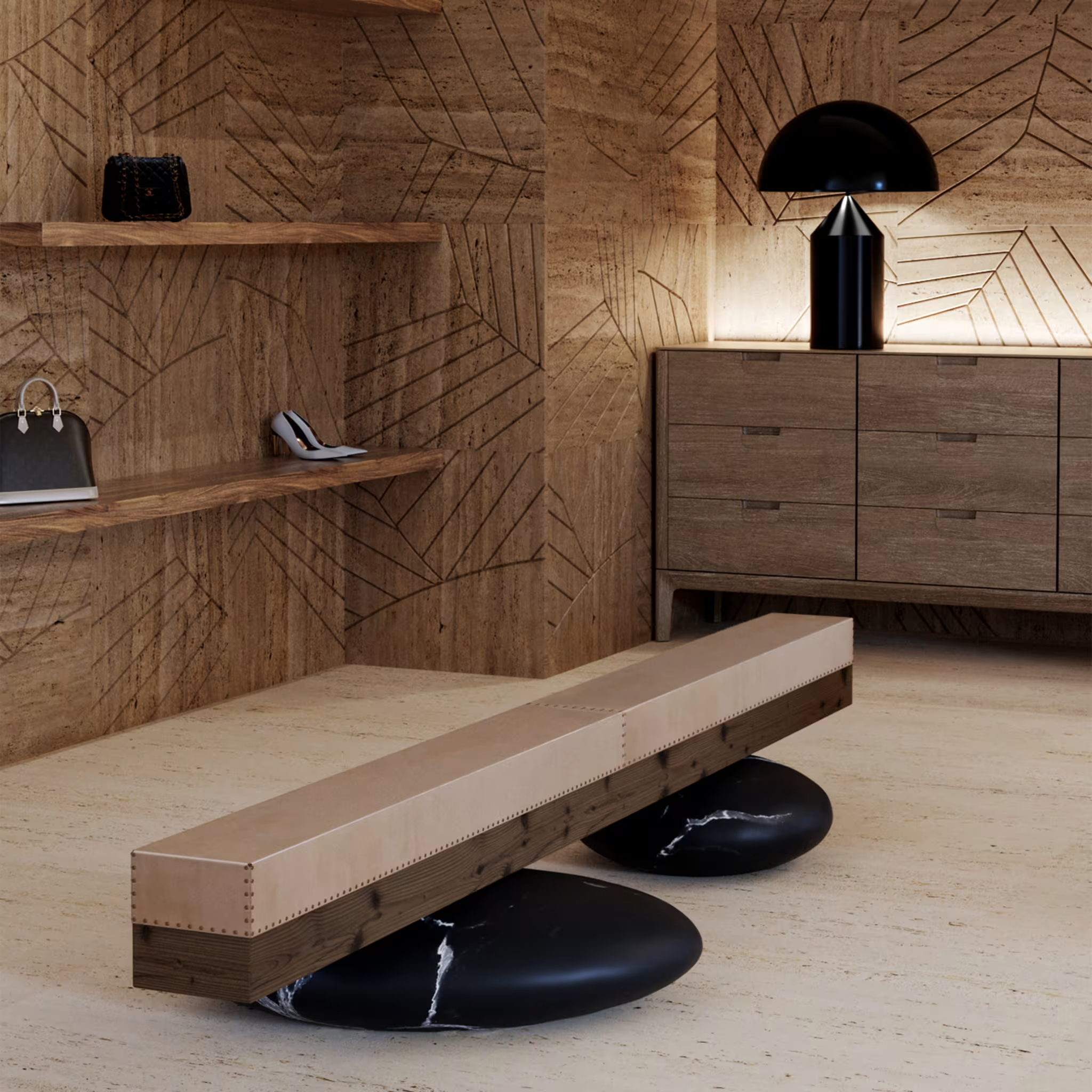 Pave log bench