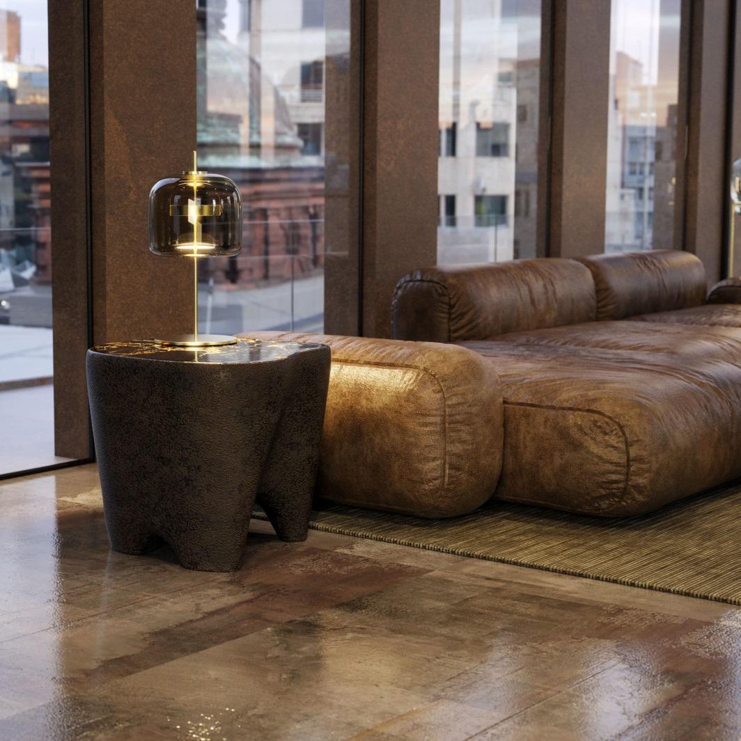 Contemporary resin side table