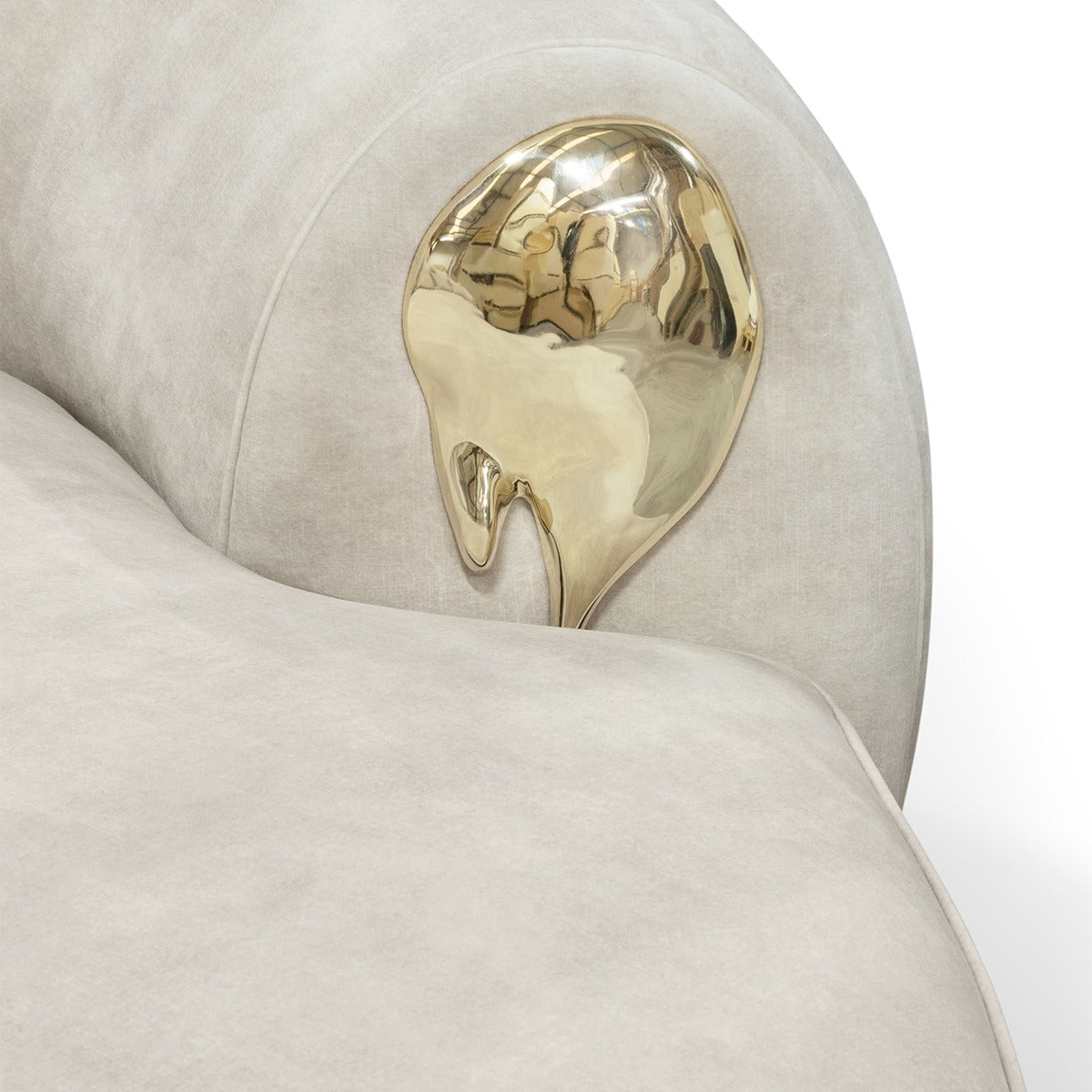 NEBET Luxurious Large Sofa in Gold Leather