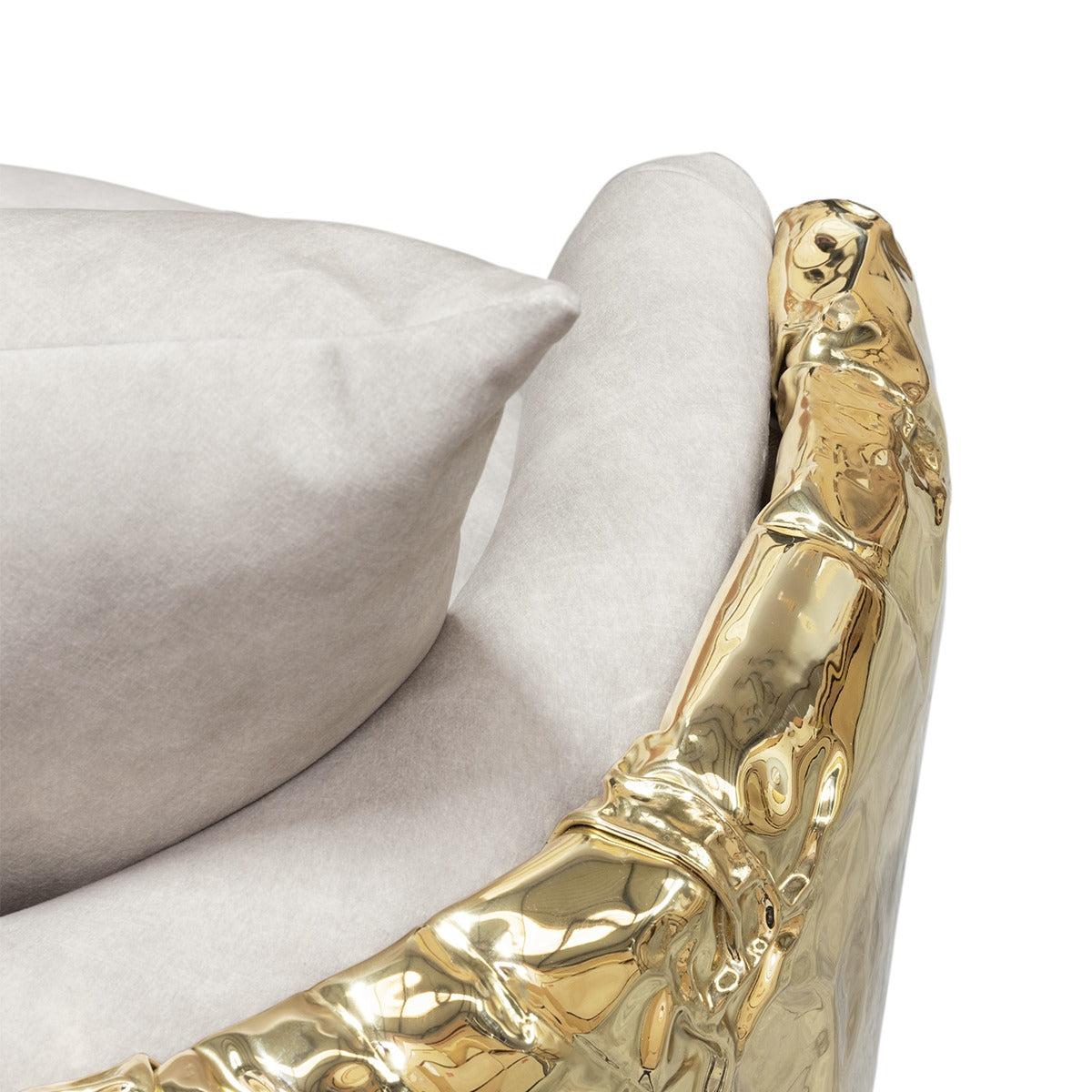 DIDI Luxurious Armchair in Gold Leather
