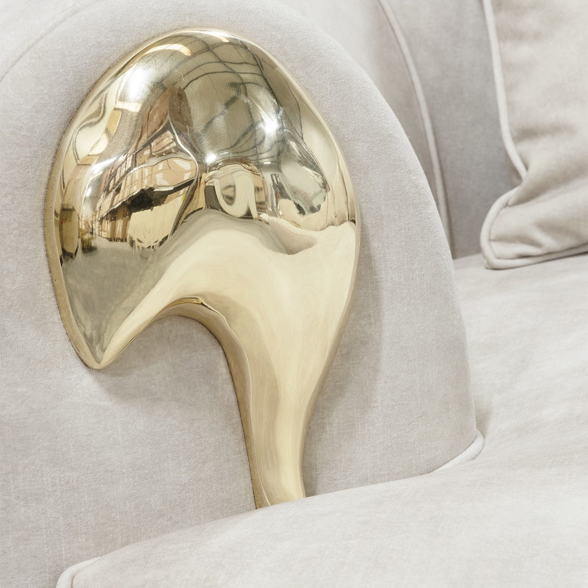 NEBET Luxurious Large Sofa in Gold Leather
