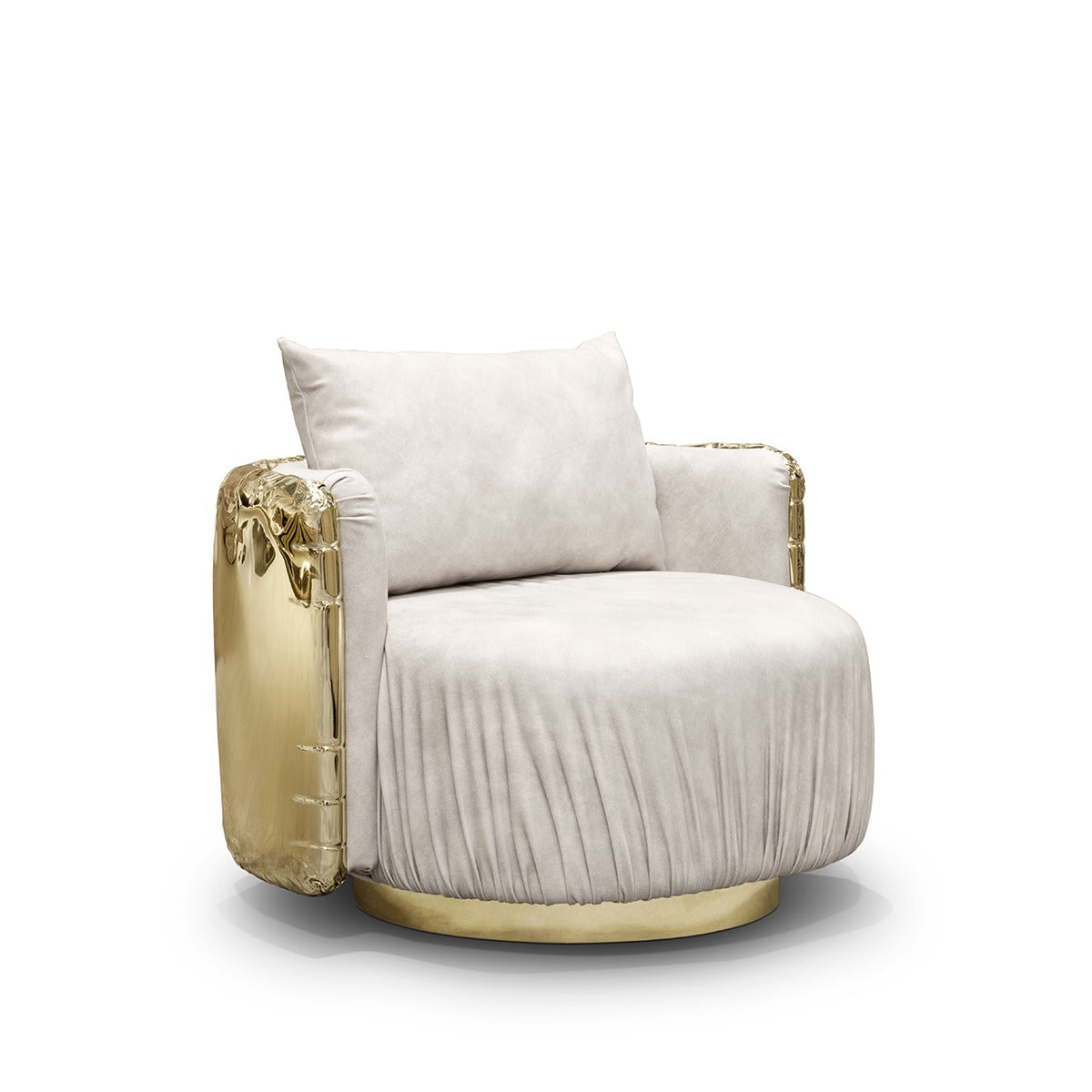 DIDI Luxurious Armchair in Gold Leather