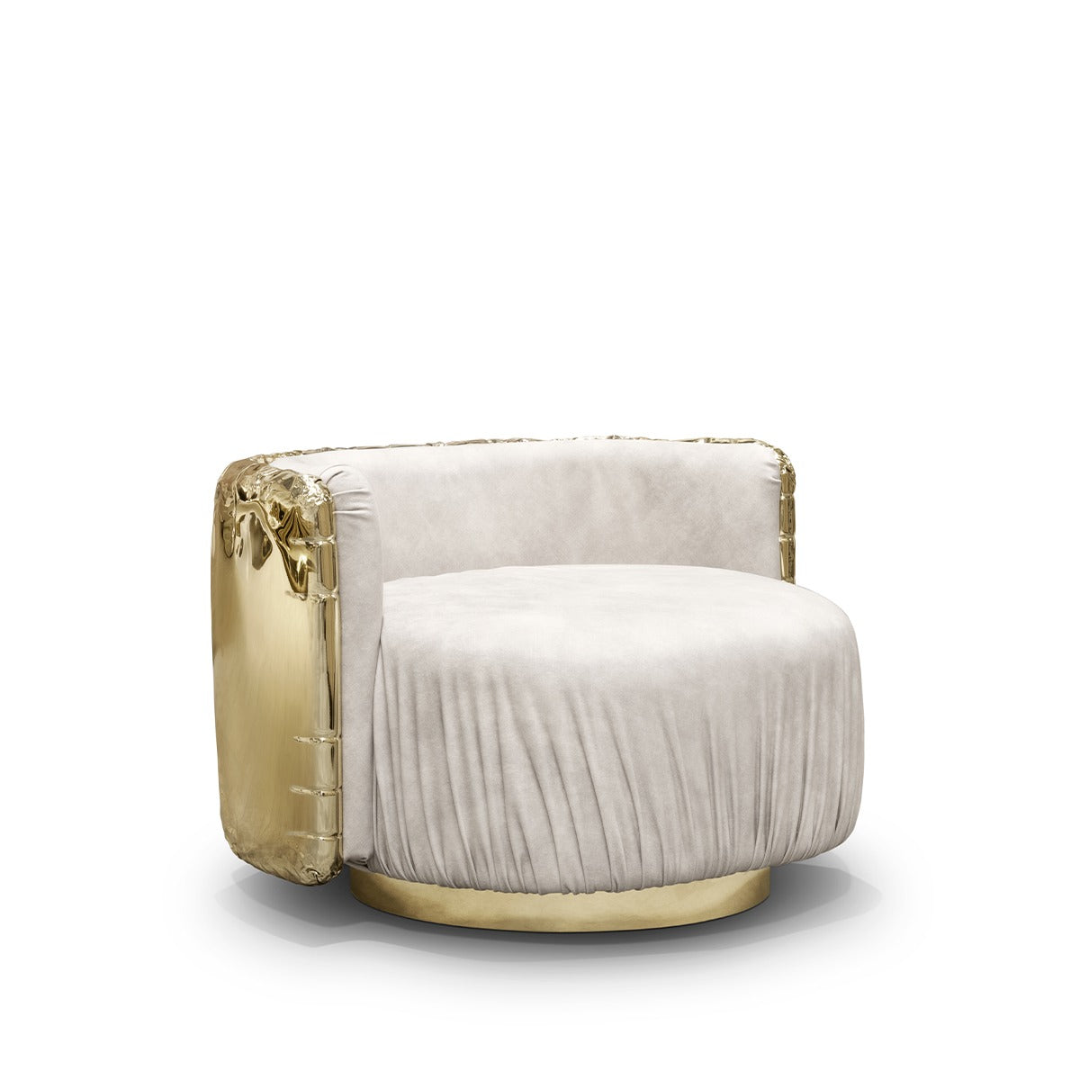 DIDI Luxurious Armchair in Gold Leather