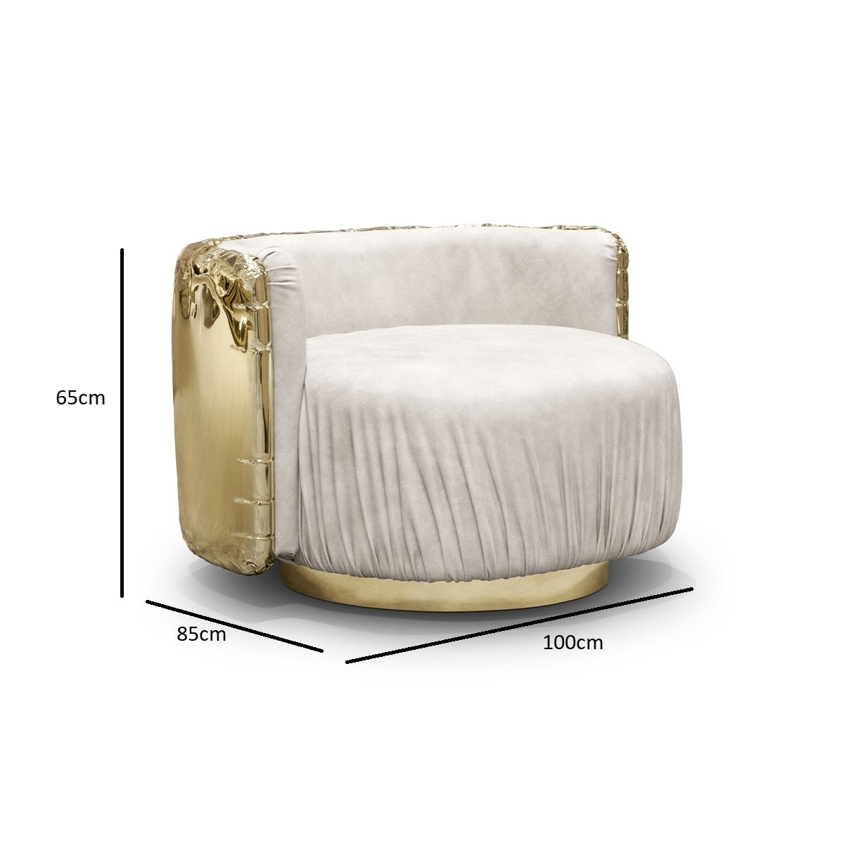 DIDI Luxurious Armchair in Gold Leather