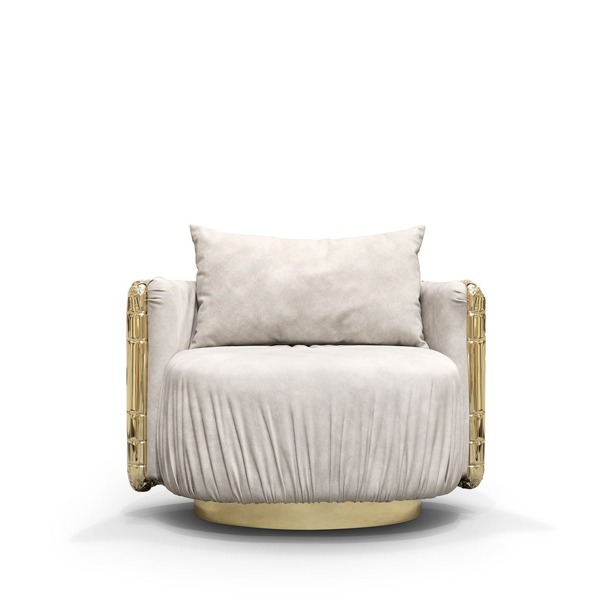 DIDI Luxurious Armchair in Gold Leather