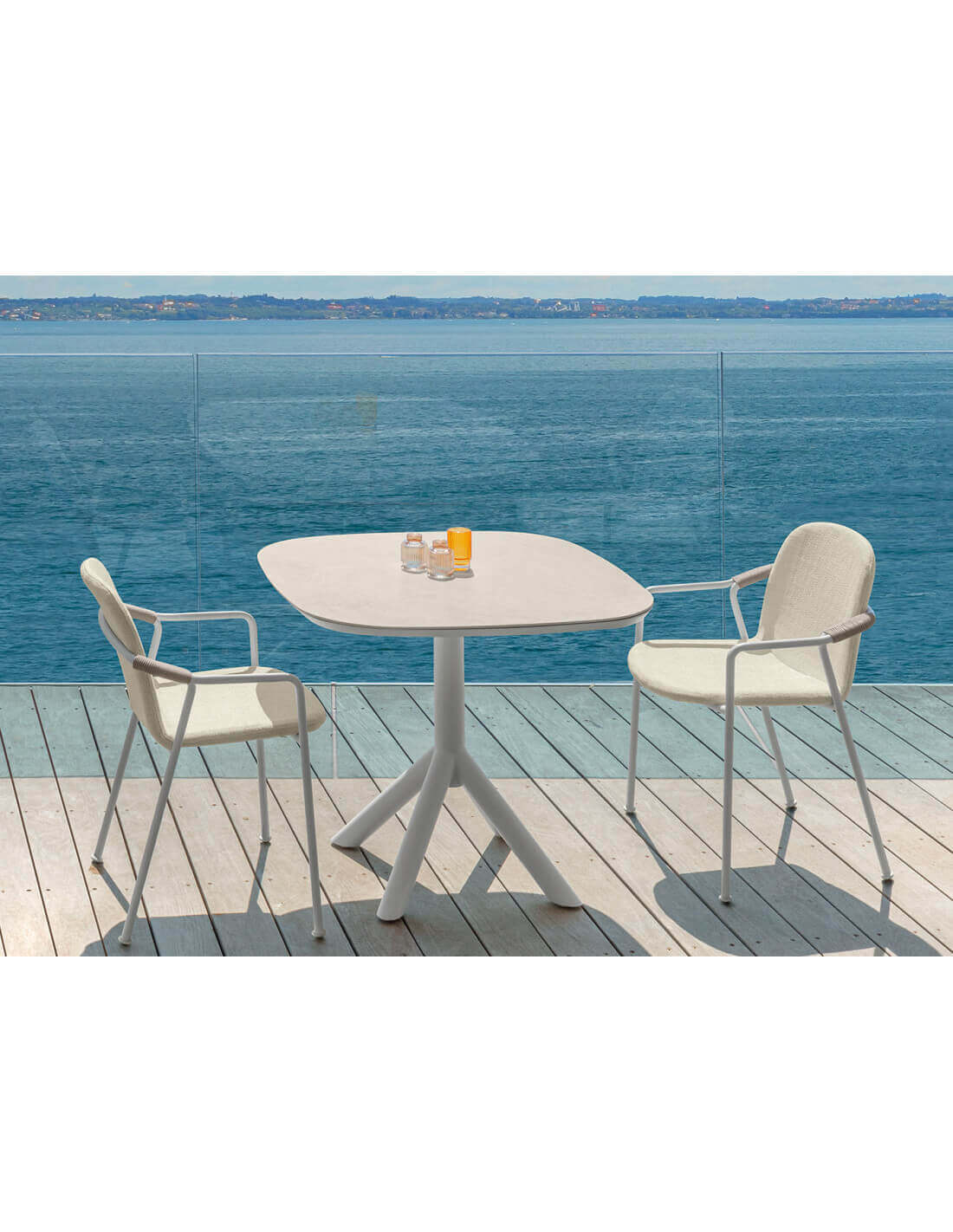 Coral Grey Metallic Outdoor Table