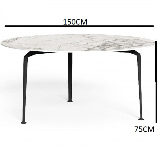 Round outdoor dining table