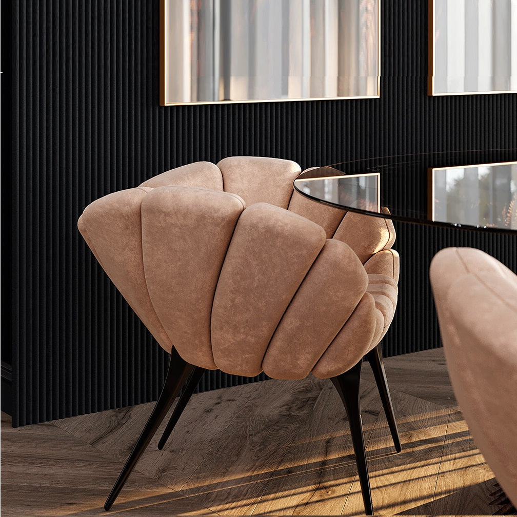 A chair with a distinctive modern design