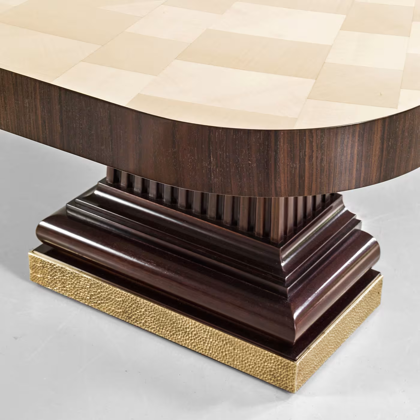 Rosewood and mahogany dining table